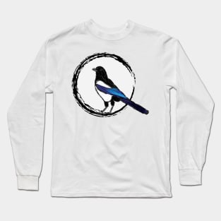 Artwork of an Eurasian Magpie IV Long Sleeve T-Shirt